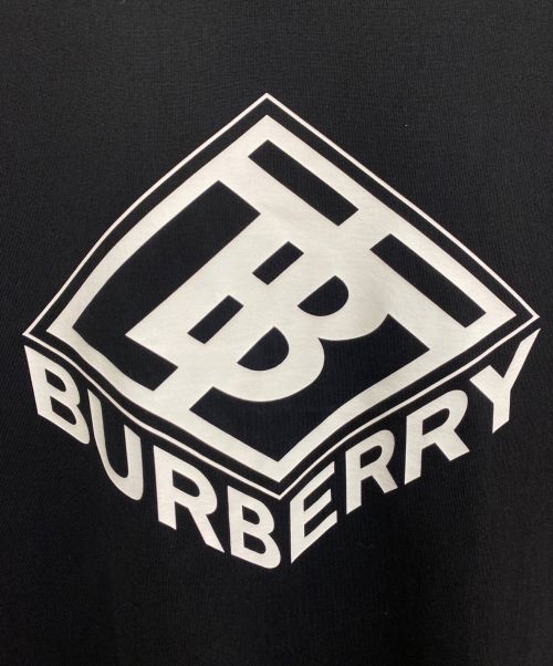 BURBERRY（バーバリー）BURBERRY (バーバリー) Front Design T-shirt (フロントデザインカットソー) ブラック サイズ:XLの古着・服飾アイテム