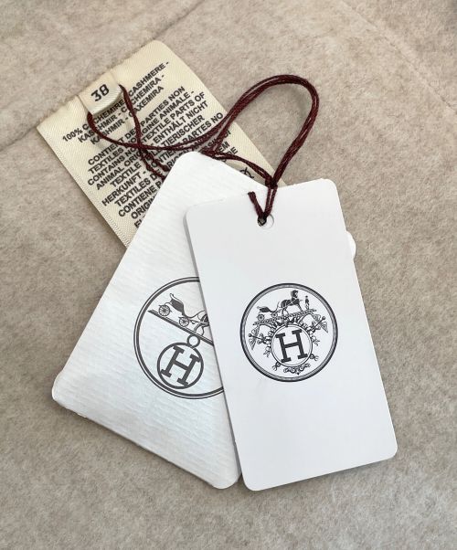 HERMES（エルメス）HERMES (エルメス) リングボタン付 カシミヤ ジャケット ベージュ サイズ:38の古着・服飾アイテム