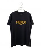 FENDIフェンディ）の古着「ロゴコットンＴシャツ」｜ブラック