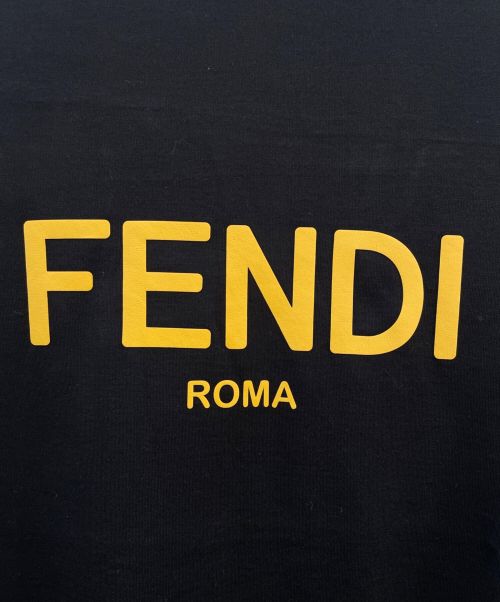 FENDI（フェンディ）FENDI (フェンディ) ロゴコットンＴシャツ ブラック サイズ:Sの古着・服飾アイテム
