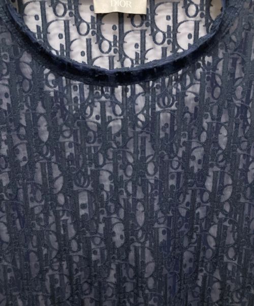 Christian Dior（クリスチャン ディオール）Christian Dior (クリスチャン ディオール) オブリークシースルーカットソー ネイビー サイズ:Sの古着・服飾アイテム
