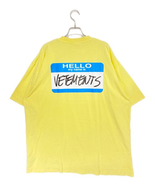 VETEMENTS（ヴェトモン）VETEMENTS (ヴェトモン) HELLO MY NAME IS TEE イエロー サイズ:Sの古着・服飾アイテム
