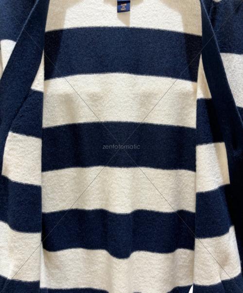 LOUIS VUITTON（ルイ ヴィトン）LOUIS VUITTON (ルイ ヴィトン) LVボタン カシミヤ ボーダーカーディガン ベージュ×ネイビー サイズ:Mの古着・服飾アイテム