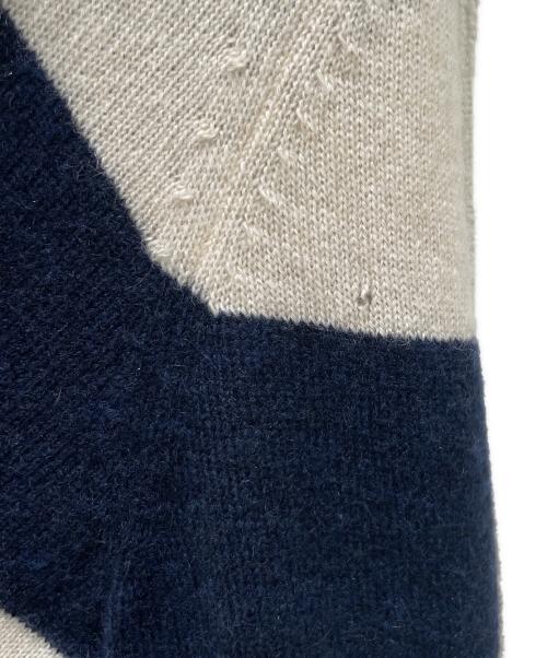 LOUIS VUITTON（ルイ ヴィトン）LOUIS VUITTON (ルイ ヴィトン) LVボタン カシミヤ ボーダーカーディガン ベージュ×ネイビー サイズ:Mの古着・服飾アイテム