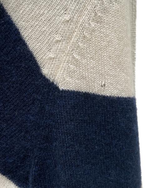LOUIS VUITTON（ルイ ヴィトン）LOUIS VUITTON (ルイ ヴィトン) カシミヤボーダーカーディガン ベージュ×ネイビー サイズ:Mの古着・服飾アイテム