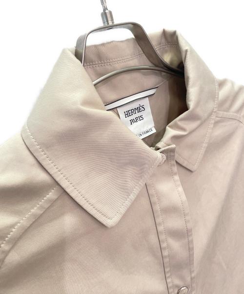 HERMES（エルメス）HERMES (エルメス) フロントカーブボタン トレンチコート ベージュ サイズ:34の古着・服飾アイテム