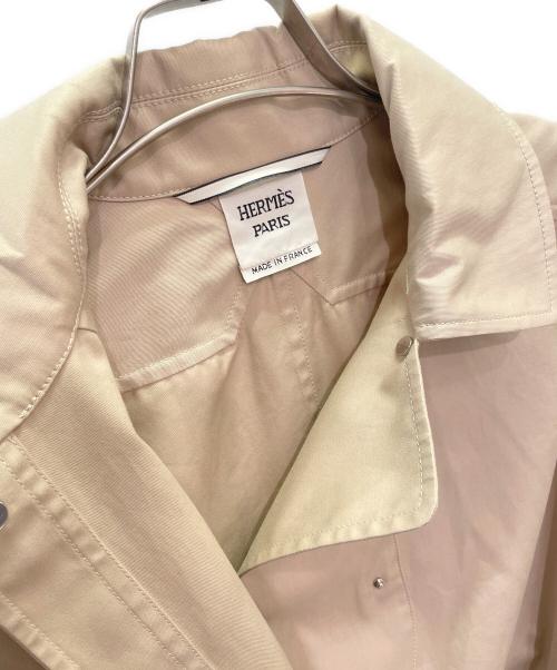 HERMES（エルメス）HERMES (エルメス) フロントカーブボタン トレンチコート ベージュ サイズ:34の古着・服飾アイテム