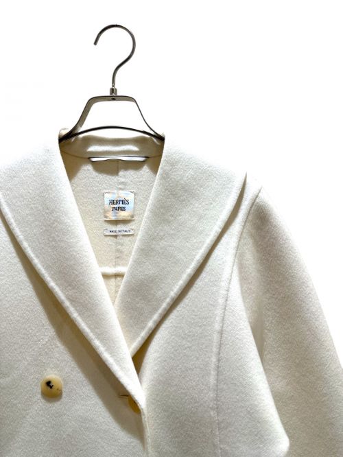 HERMES（エルメス）HERMES (エルメス) カシミヤコート アイボリー サイズ:38の古着・服飾アイテム
