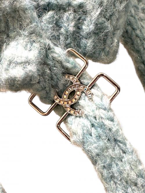 CHANEL（シャネル）CHANEL (シャネル) アルパカ混ラップカーディガン スカイブルー サイズ:36の古着・服飾アイテム