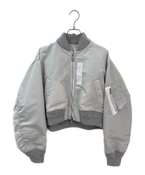 sacai（サカイ）sacai (サカイ) ナイロンツイルショートブルゾン ライトグレー サイズ:3の古着・服飾アイテム