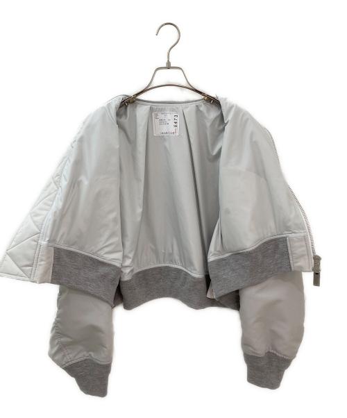 sacai（サカイ）sacai (サカイ) ナイロンツイルショートブルゾン ライトグレー サイズ:3の古着・服飾アイテム