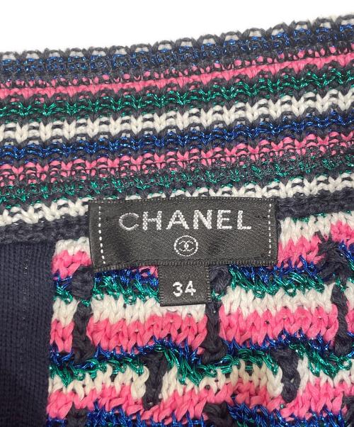 CHANEL（シャネル）CHANEL (シャネル) ツイードスカート ブラック×ピンク サイズ:34の古着・服飾アイテム