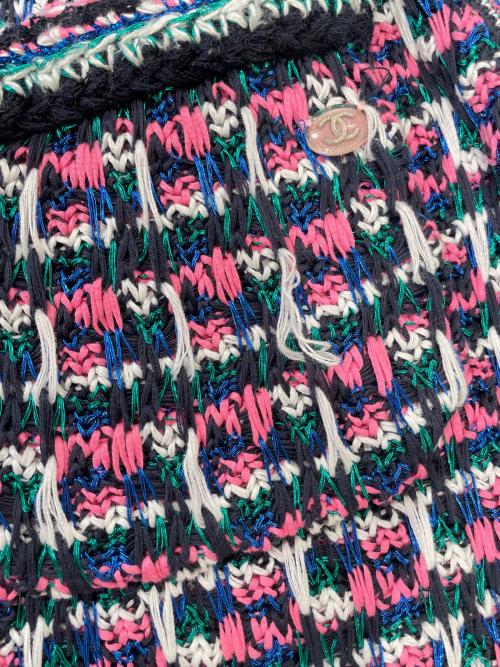 CHANEL（シャネル）CHANEL (シャネル) ツイードスカート ブラック×ピンク サイズ:34の古着・服飾アイテム