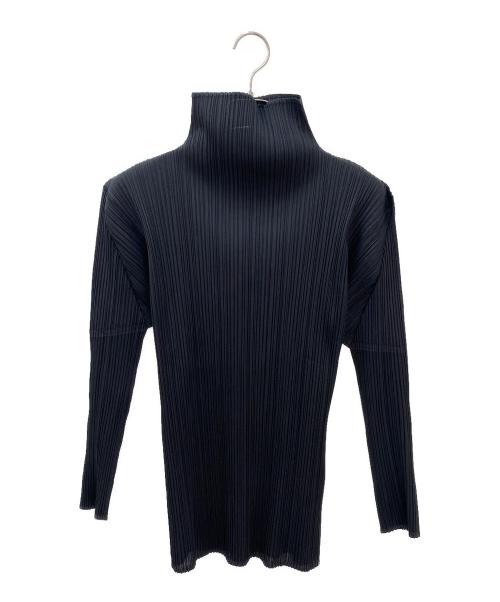 PLEATS PLEASE（プリーツプリーズ）PLEATS PLEASE (プリーツプリーズ) ハイネックプリーツカットソー ブラック サイズ:3の古着・服飾アイテム