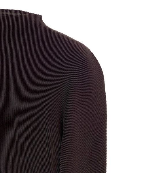 PLEATS PLEASE（プリーツプリーズ）PLEATS PLEASE (プリーツプリーズ) プリーツカットソー ブラウン サイズ:3の古着・服飾アイテム