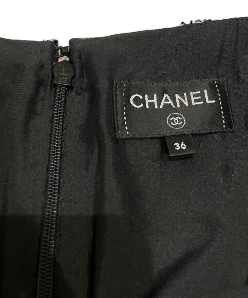 CHANEL（シャネル）CHANEL (シャネル) ツイードスカート ブラック×ピンク サイズ:36の古着・服飾アイテム