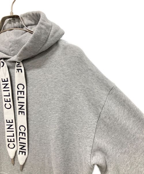 CELINE（セリーヌ）CELINE (セリーヌ) ドローストリング付き ルーズ フーディー グレー サイズ:Lの古着・服飾アイテム