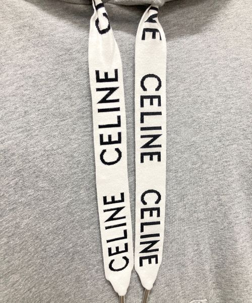 CELINE（セリーヌ）CELINE (セリーヌ) ドローストリング付き ルーズ フーディー グレー サイズ:Lの古着・服飾アイテム