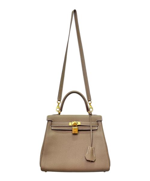 HERMES（エルメス）HERMES (エルメス) ケリー 25/内縫い/ゴールド金具/トゴ/エトゥープ/U刻印：2022年製 エトゥープ サイズ:25の古着・服飾アイテム