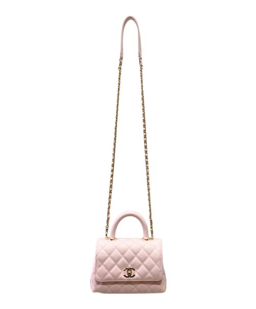 CHANEL（シャネル）CHANEL (シャネル) ココハンドルショルダーバッグ ライトピンク サイズ:19/XXSの古着・服飾アイテム