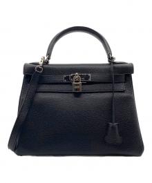 HERMES（エルメス）の古着「ケリー28 内縫い/シルバー金具/トリヨンクレマンス/ノワール/☐P刻印：2012年製」｜ブラック