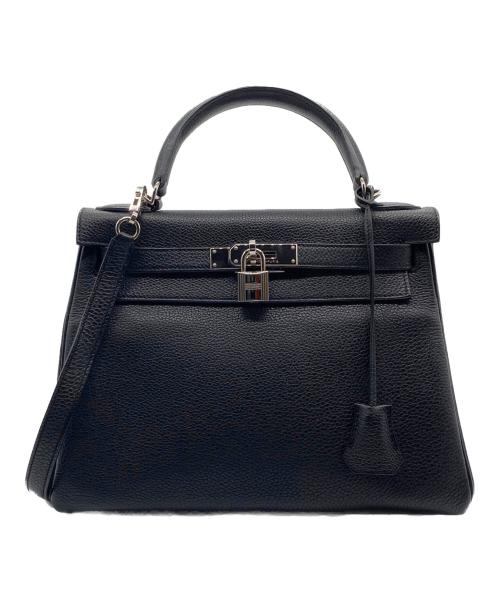 HERMES（エルメス）HERMES (エルメス) ケリー28 内縫い/シルバー金具/トリヨンクレマンス/ノワール/☐P刻印：2012年製 ブラック サイズ:28の古着・服飾アイテム