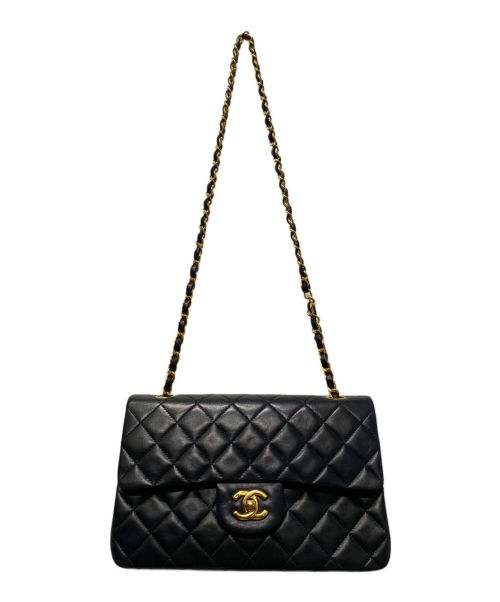 CHANEL（シャネル）CHANEL (シャネル) Wフラップチェーンショルダーバッグ ブラックの古着・服飾アイテム