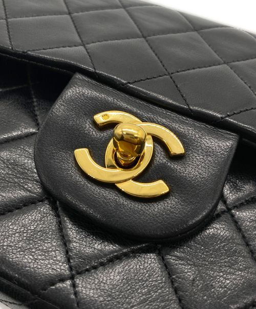 CHANEL（シャネル）CHANEL (シャネル) Wフラップチェーンショルダーバッグ ブラック サイズ:23の古着・服飾アイテム