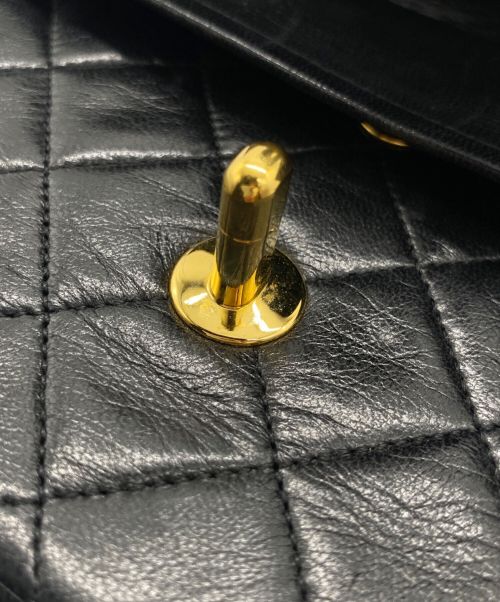 CHANEL（シャネル）CHANEL (シャネル) Wフラップチェーンショルダーバッグ ブラック サイズ:23の古着・服飾アイテム