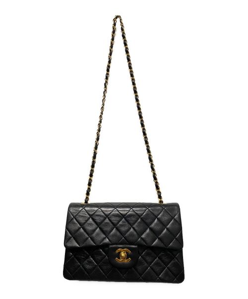CHANEL（シャネル）CHANEL (シャネル) Wフラップチェーンショルダーバッグ ブラック サイズ:23の古着・服飾アイテム