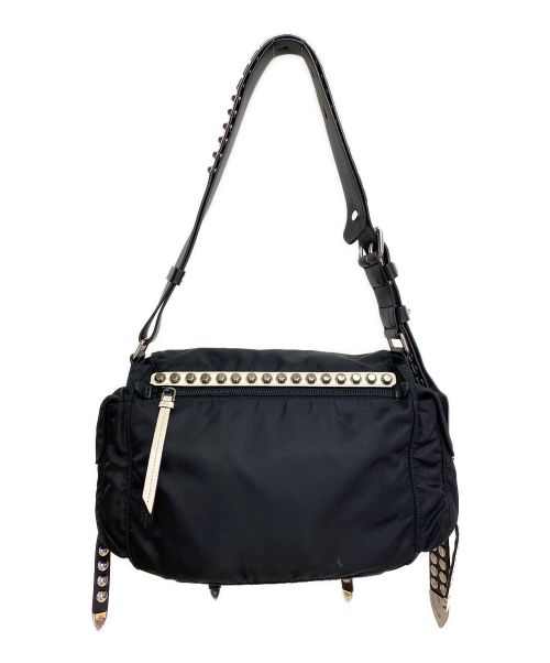 PRADA（プラダ）PRADA (プラダ) Studs design shoulder bag（スタッズデザインショルダーバッグ） ブラック サイズ:-の古着・服飾アイテム