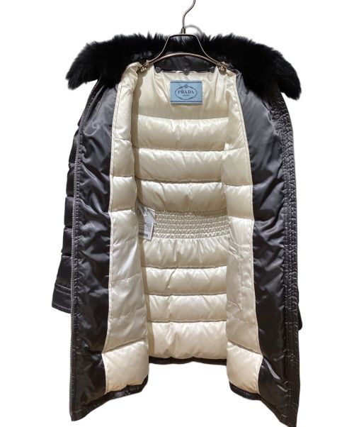 PRADA（プラダ）PRADA (プラダ) Sheep Fur Down Coat（シープファーダウンコート） グレー サイズ:40の古着・服飾アイテム
