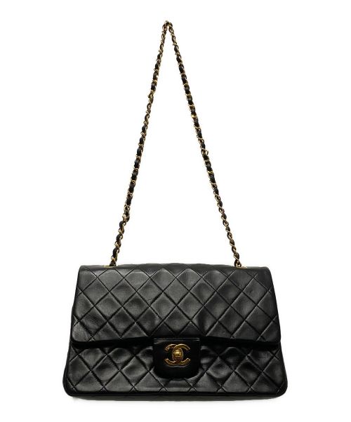 CHANEL（シャネル）CHANEL (シャネル) マトラッセ ダブルフラップチェーンショルダーバッグ ブラック サイズ:25の古着・服飾アイテム