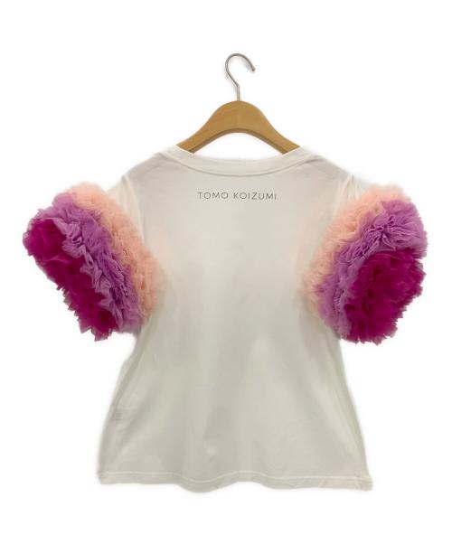 TOMO KOIZUMI（トモコイズミ）TOMO KOIZUMI (トモコイズミ) フリルスリーブTシャツ ホワイト サイズ:Mの古着・服飾アイテム