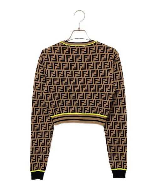 FENDI（フェンディ）FENDI (フェンディ) ズッカ柄クルーネックニット ブラウン サイズ:38の古着・服飾アイテム