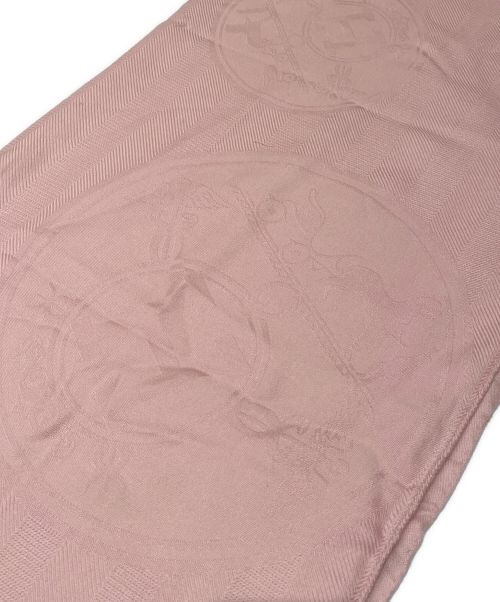 HERMES（エルメス）HERMES (エルメス) ストール ニュー・リブリス ピンクの古着・服飾アイテム