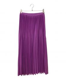 DRAWER（ドゥロワー）の古着「18Gプリーツニットスカート 6524-299-1534」｜パープル