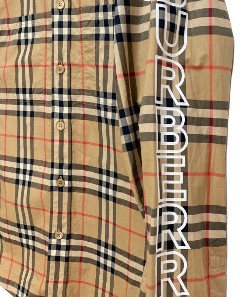 BURBERRY（バーバリー）BURBERRY (バーバリー) 20AW アームロゴプリントノヴァチェックシャツ ベージュ サイズ:Mの古着・服飾アイテム