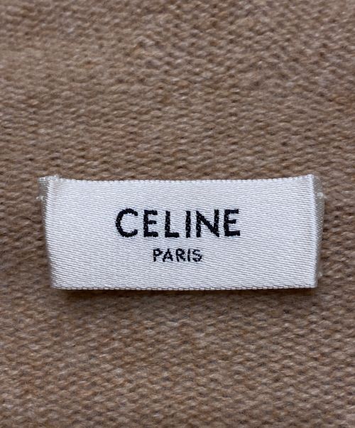 CELINE（セリーヌ）CELINE (セリーヌ) ロゴドローコードニットパーカー ベージュ サイズ:XSの古着・服飾アイテム