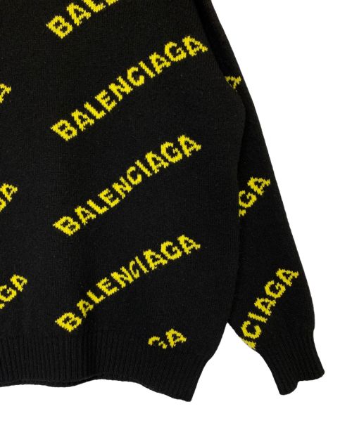 BALENCIAGA（バレンシアガ）BALENCIAGA (バレンシアガ) オールオーバーロゴニット ブラック サイズ:Mの古着・服飾アイテム