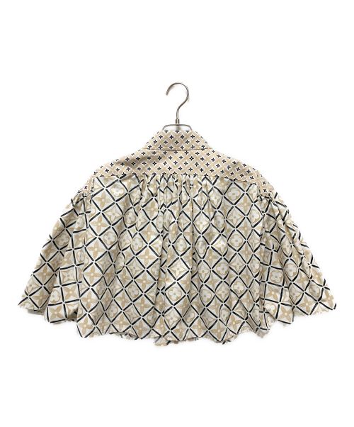 LOUIS VUITTON（ルイ ヴィトン）LOUIS VUITTON (ルイ ヴィトン) モノグラムギャザーショートブラウス ベージュ サイズ:34の古着・服飾アイテム