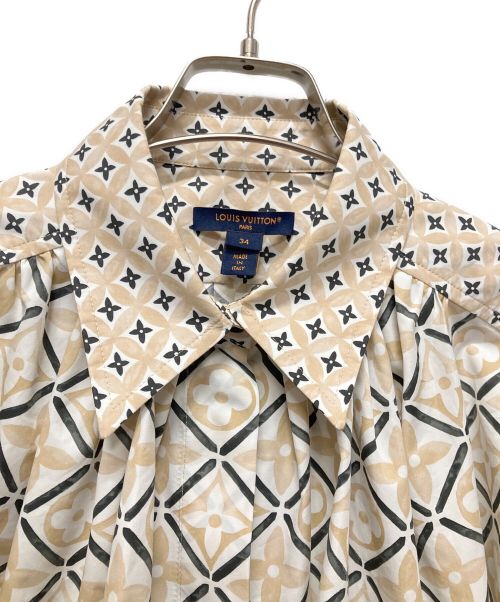 LOUIS VUITTON（ルイ ヴィトン）LOUIS VUITTON (ルイ ヴィトン) モノグラムギャザーショートブラウス ベージュ サイズ:34の古着・服飾アイテム