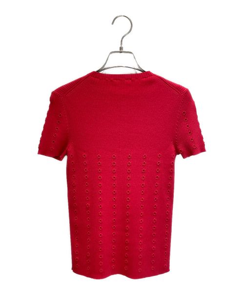 CHANEL（シャネル）CHANEL (シャネル) ココマーク半袖ニット レッド サイズ:34の古着・服飾アイテム