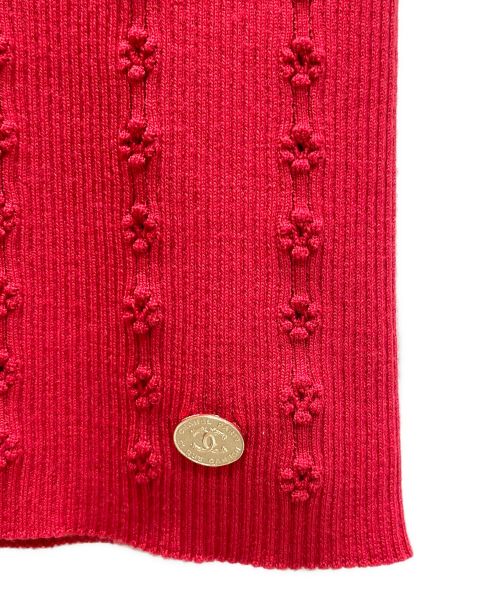 CHANEL（シャネル）CHANEL (シャネル) ココマーク半袖ニット レッド サイズ:34の古着・服飾アイテム