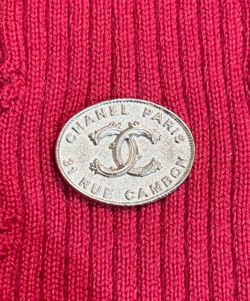 CHANEL（シャネル）CHANEL (シャネル) ココマーク半袖ニット レッド サイズ:34の古着・服飾アイテム