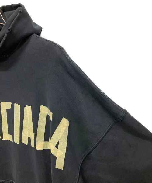 BALENCIAGA（バレンシアガ）BALENCIAGA (バレンシアガ) APE TYPE RIPPED POCKET OVERSIZED HOODIE  ネイビー サイズ:Lの古着・服飾アイテム