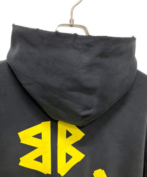BALENCIAGA（バレンシアガ）BALENCIAGA (バレンシアガ) APE TYPE RIPPED POCKET OVERSIZED HOODIE  ネイビー サイズ:Lの古着・服飾アイテム