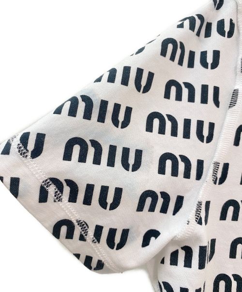MIU MIU（ミュウミュウ）MIU MIU (ミュウミュウ) マルチロゴカットソー ホワイト サイズ:Mの古着・服飾アイテム