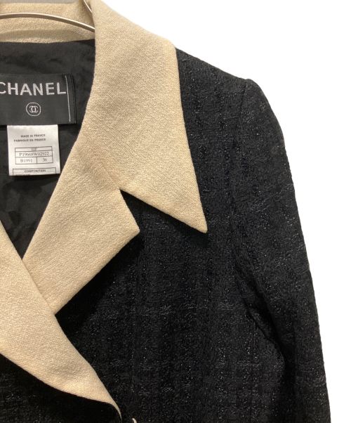 CHANEL（シャネル）CHANEL (シャネル) ダブルブレス ツイードジャケット ブラック サイズ:36の古着・服飾アイテム