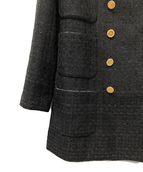 CHANEL（シャネル）CHANEL (シャネル) ダブルブレス ツイードジャケット ブラック サイズ:36の古着・服飾アイテム
